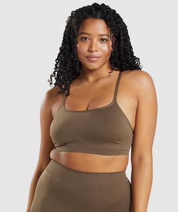 Gymshark Seamless Scoop Neck Ženske Bralette Smeđe | HR 3165SGL